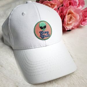 NWT White "Stay Chill" Alien Cap